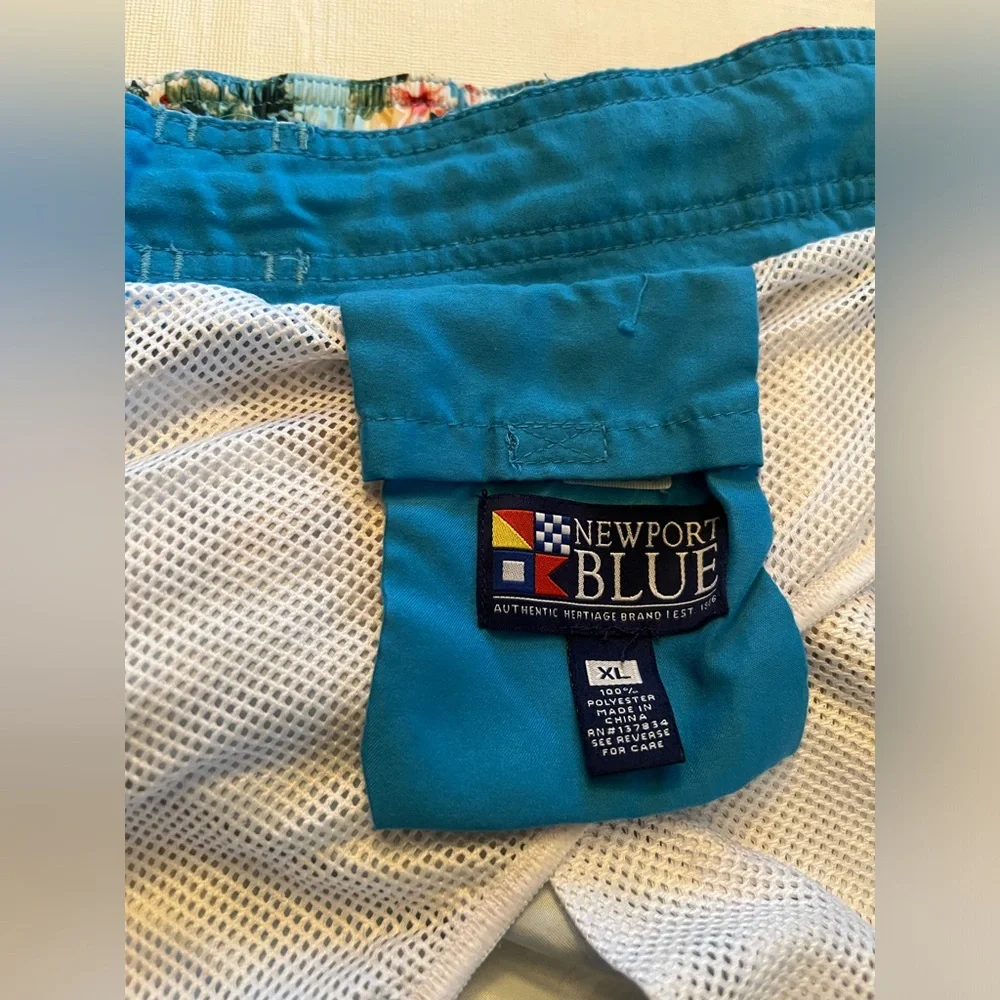 Newport Blue Men’s tropical island Beach Palm Tree Blue swim trunks shorts - Picture 9 of 9